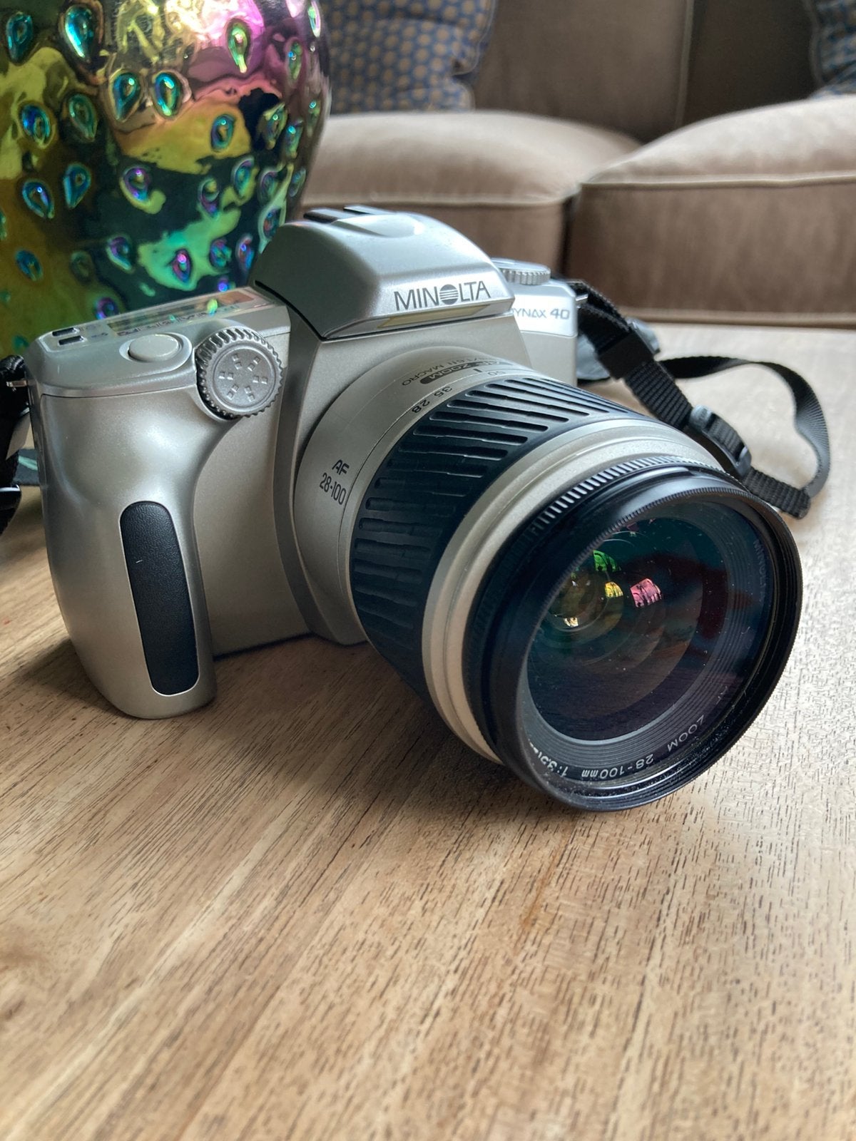 Minolta Dynax 40 met 28-100 analoog, Audio, Tv en Foto, Fotocamera's Analoog, Ophalen of Verzenden, Zo goed als nieuw, Spiegelreflex