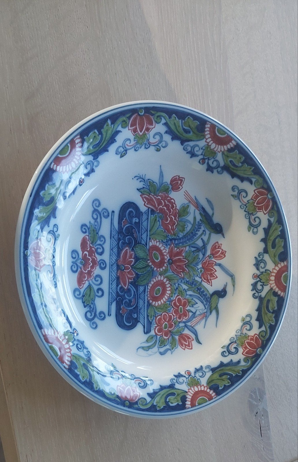 Origineel Makkum bord met bloemen en vogels, Ophalen