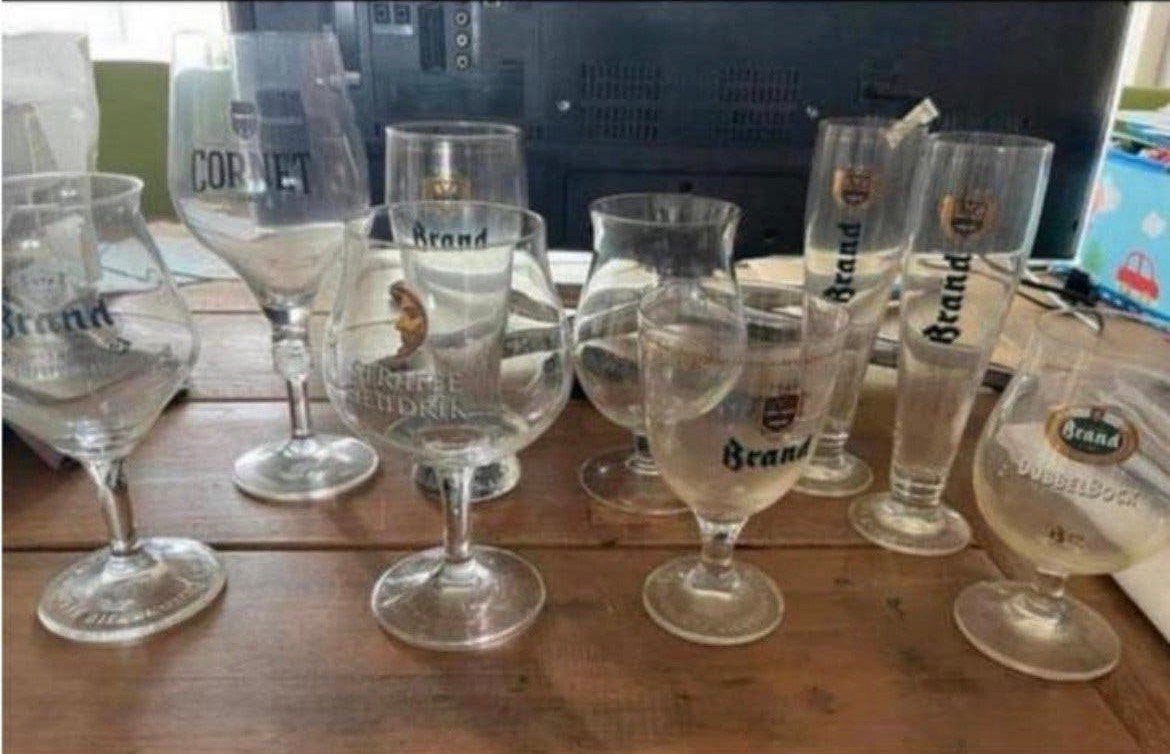 Merk Bierglazen of 6 st. Glazen grote Amuse / IJscoupe 's ., Ophalen of Verzenden, Zo goed als nieuw, Glas, Pot, Bus of Blik