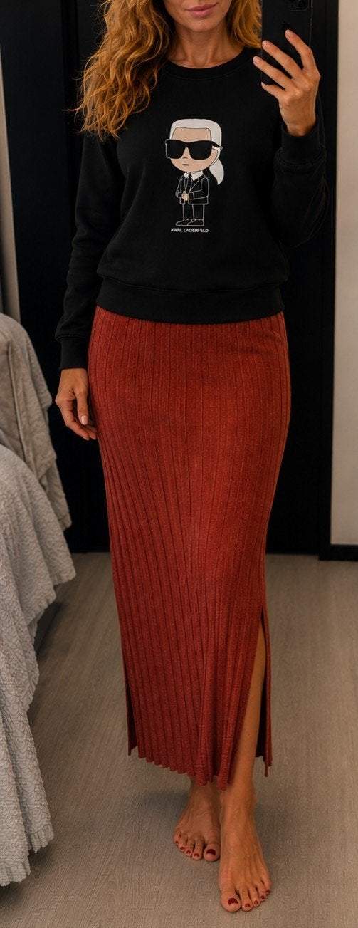 Karl Lagerfeld sweater en geribbelde rok, Kleding | Dames, Karl Lagerfeld, Zwart, Ophalen of Verzenden, Zo goed als nieuw