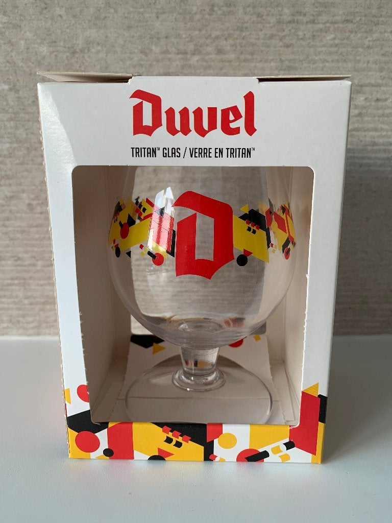 Duvel glas EK 2020 Tritan, Ophalen of Verzenden, Zo goed als nieuw, Glas of Glazen, Duvel