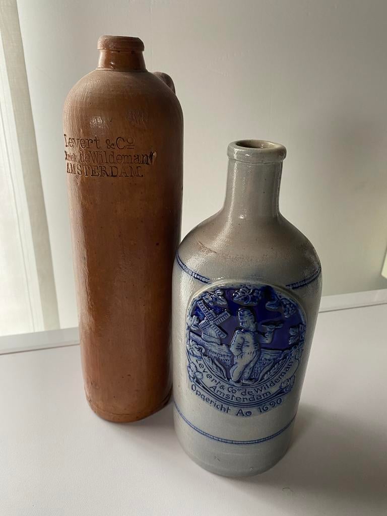 2 x jenever kruik Levert & Co De Wildeman Amsterdam, Ophalen of Verzenden, Gebruikt, Verpakking