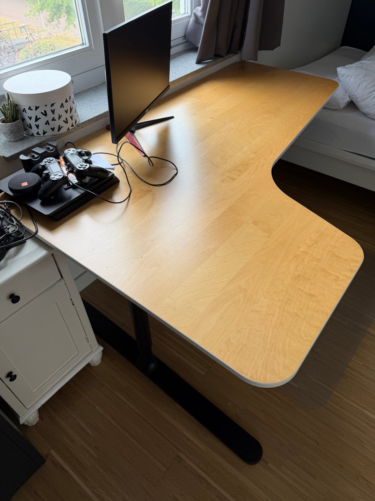 Hoekbureau in lichte houtkleur - IKEA, Ophalen, Gebruikt, Hout, Hoekbureau