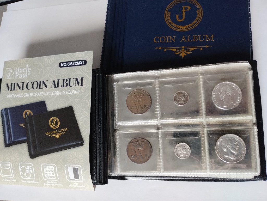 Muntalbums met munten Willem I-III, incl. zilver, leuk!, ½ gulden, Setje, Zilver, Ophalen of Verzenden