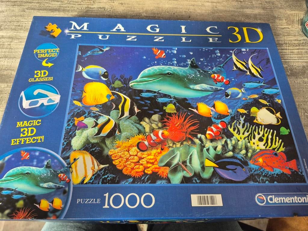 Complete puzzel met 3d bril, Ophalen of Verzenden, 500 t/m 1500 stukjes, Zo goed als nieuw, Legpuzzel
