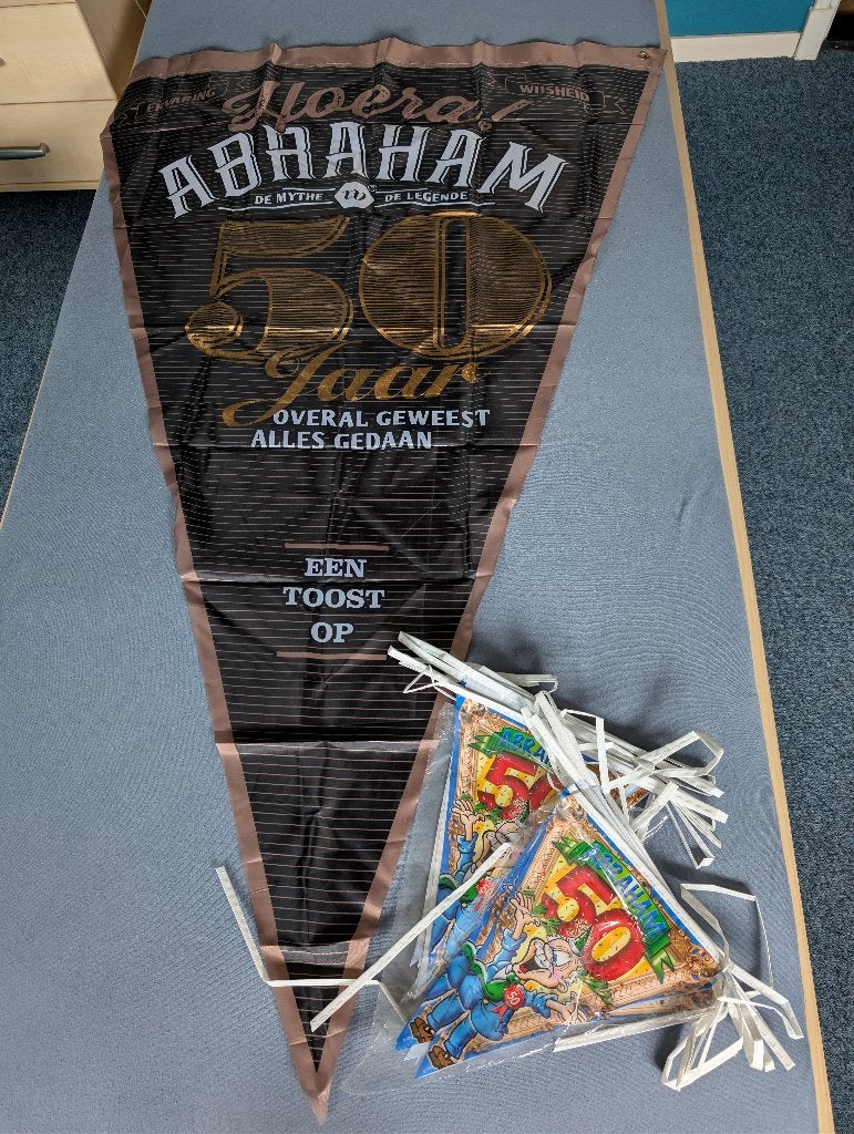 Abraham versiering, Hobby en Vrije tijd, Feestartikelen, Ophalen of Verzenden, Zo goed als nieuw, Versiering, Abraham of Sarah