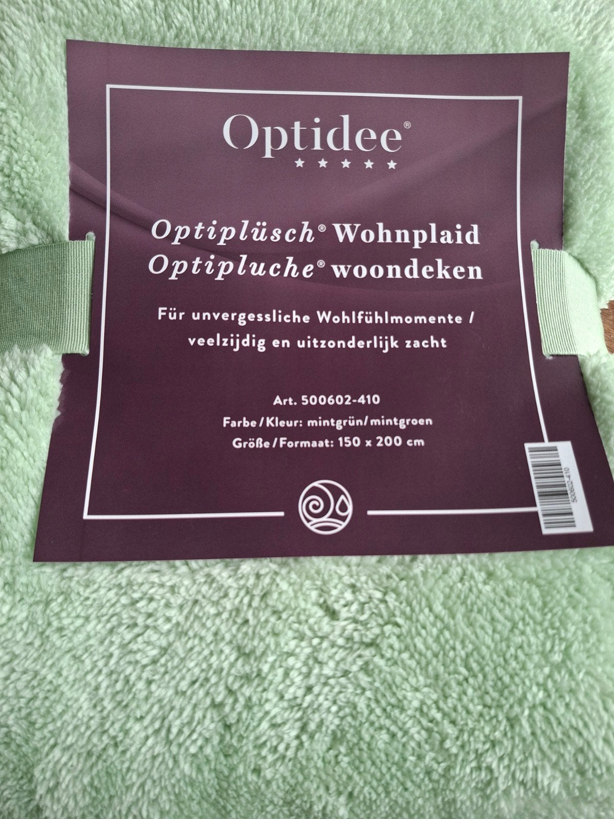 Optipluche Woondeken - Mintgroen, 150x200 cm, Huis en Inrichting, Ophalen of Verzenden, Nieuw
