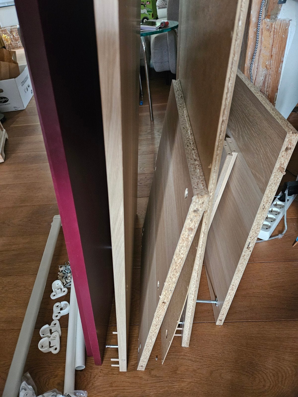IKEA PAX Kast Eikenfineer met Rode Deur, Ophalen, Gebruikt, 200 cm of meer, Eikenhout