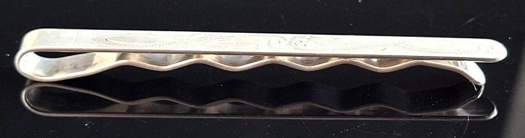 Schitterende Antiek XL Zilver Gegraveerde Das Schuif, Sieraden, Tassen en Uiterlijk, Ophalen of Verzenden, Zilver, Overige typen