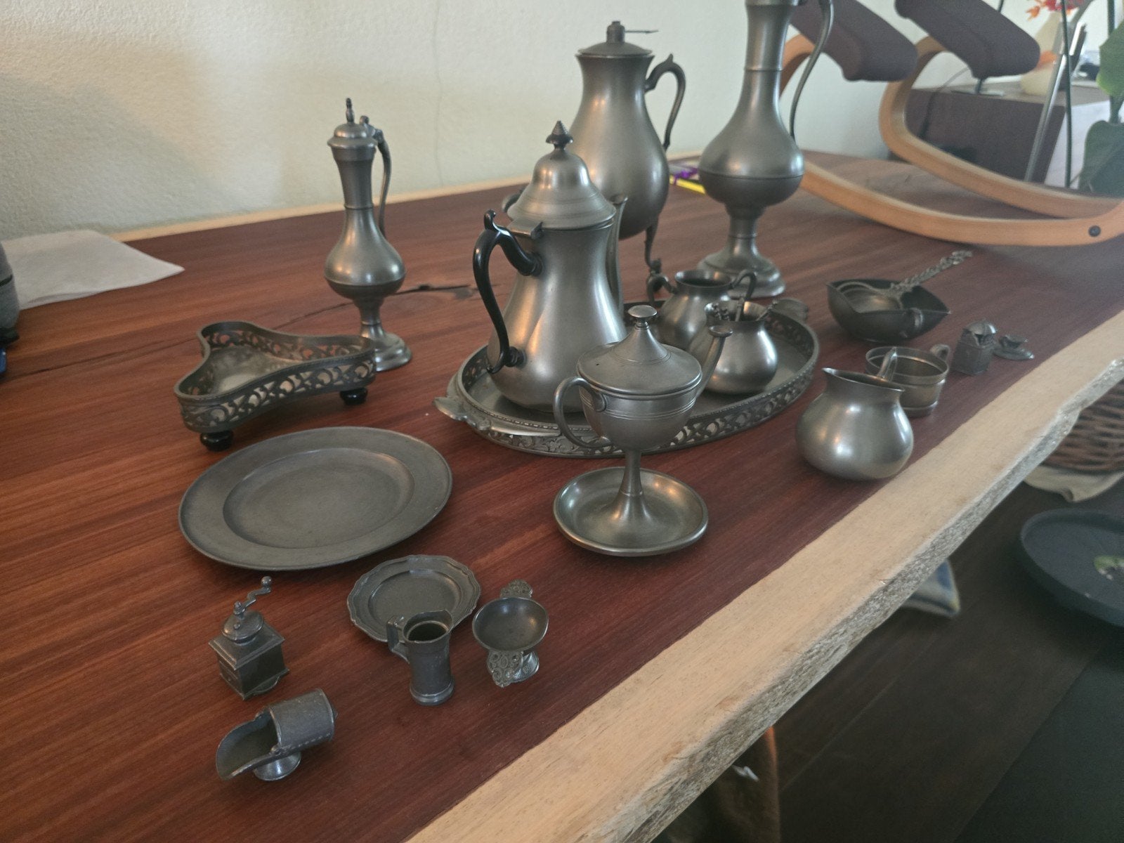 Grote collectie antiek tinnen servies en decoratie, Antiek en Kunst, Ophalen of Verzenden