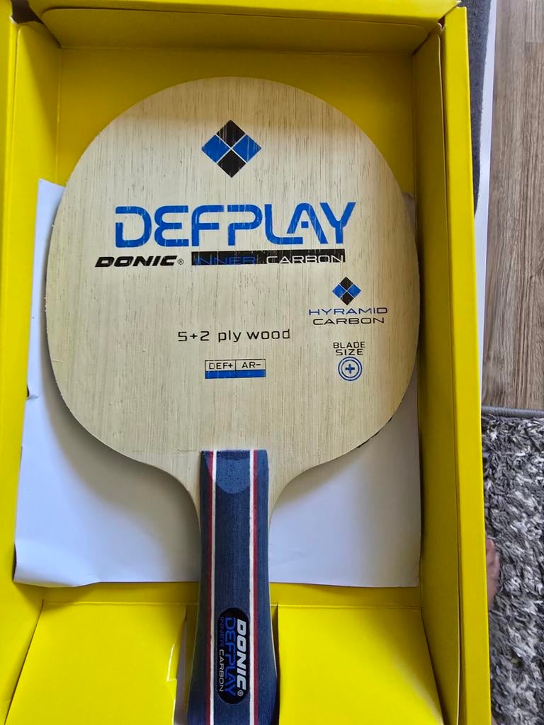 Donic Defplay Inner carbon met een nieuwe rubber, Sport en Fitness, Tafeltennis, Ophalen of Verzenden, Nieuw, Net, Batje(s) of Balletje(s)