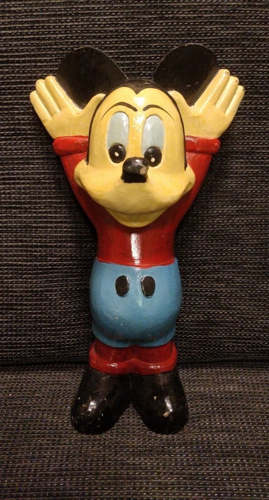 Houten Mickey mouse beeld, Ophalen of Verzenden, Overige figuren, Gebruikt, Overige typen