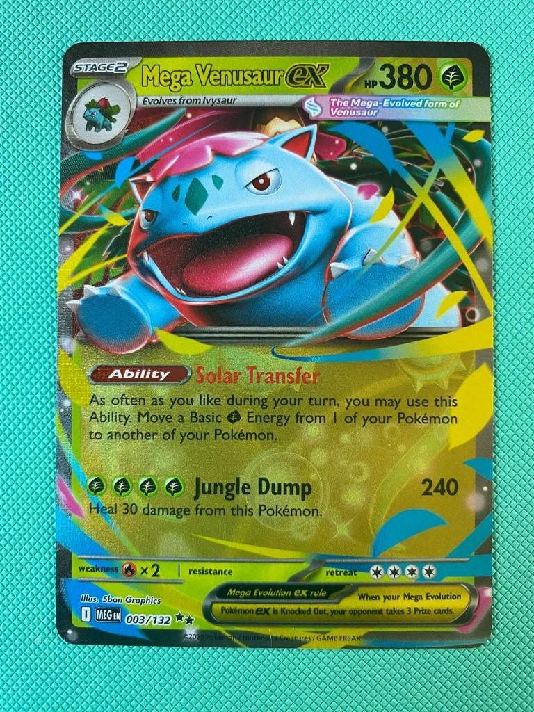 Mega Venusaur EX 003/132 EX MEG, Ophalen of Verzenden, Nieuw, Losse kaart, Foil