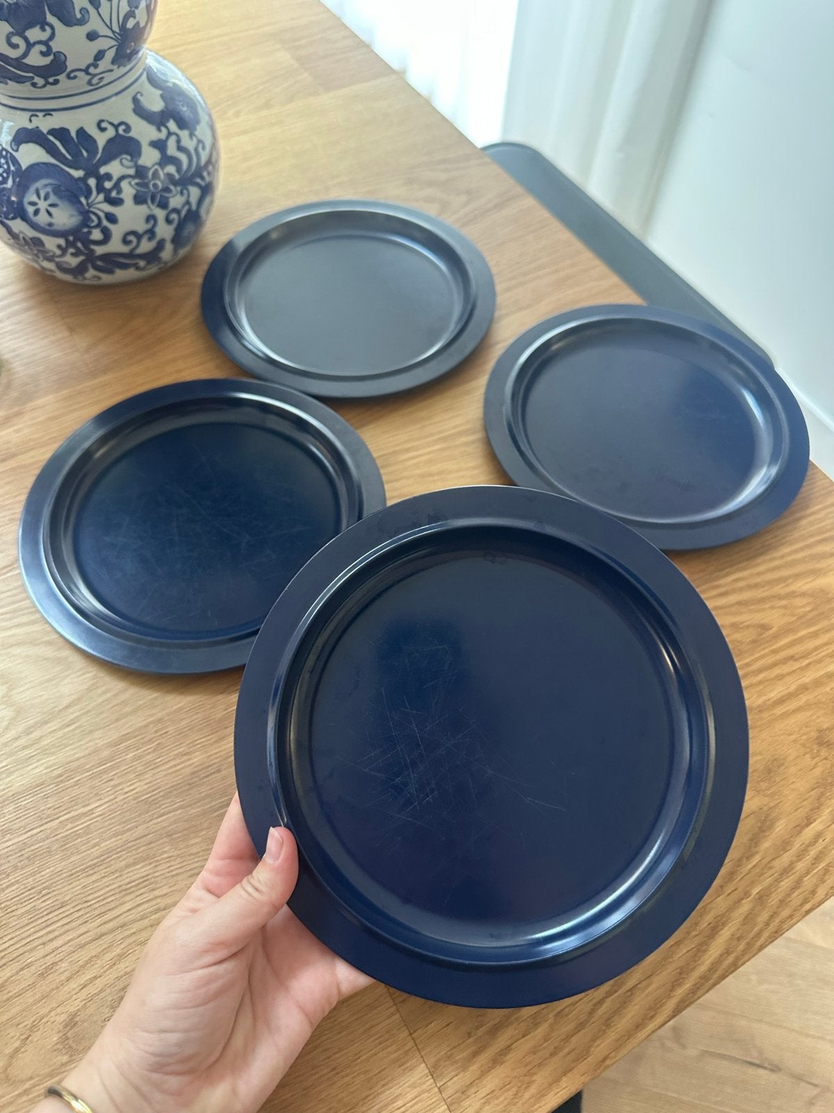 Mepal Rosti Melamine Borden - Blauw Campingservies Set (4), Ophalen of Verzenden, Gebruikt