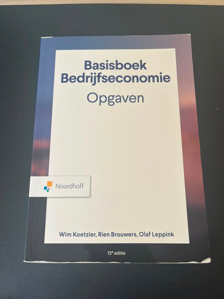 Basisboek Bedrijfseconomie Opgaven 13e editie, Drs. Wim Koetzier, Drs. Rien Brouwers, Zo goed als nieuw, Beta, HBO
