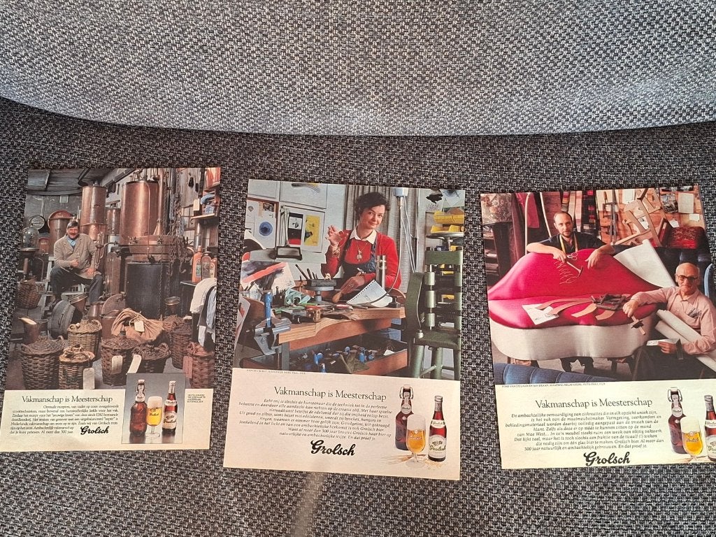 7 x Grolsch bier artikel Vakmanschap is meesterschap, Ophalen of Verzenden, Zo goed als nieuw, Overige typen, Grolsch