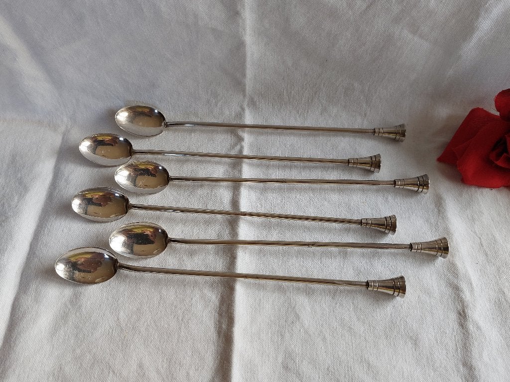 Zilverkleurige latte lepels sorbet lepels | 6 stuks, Verzenden