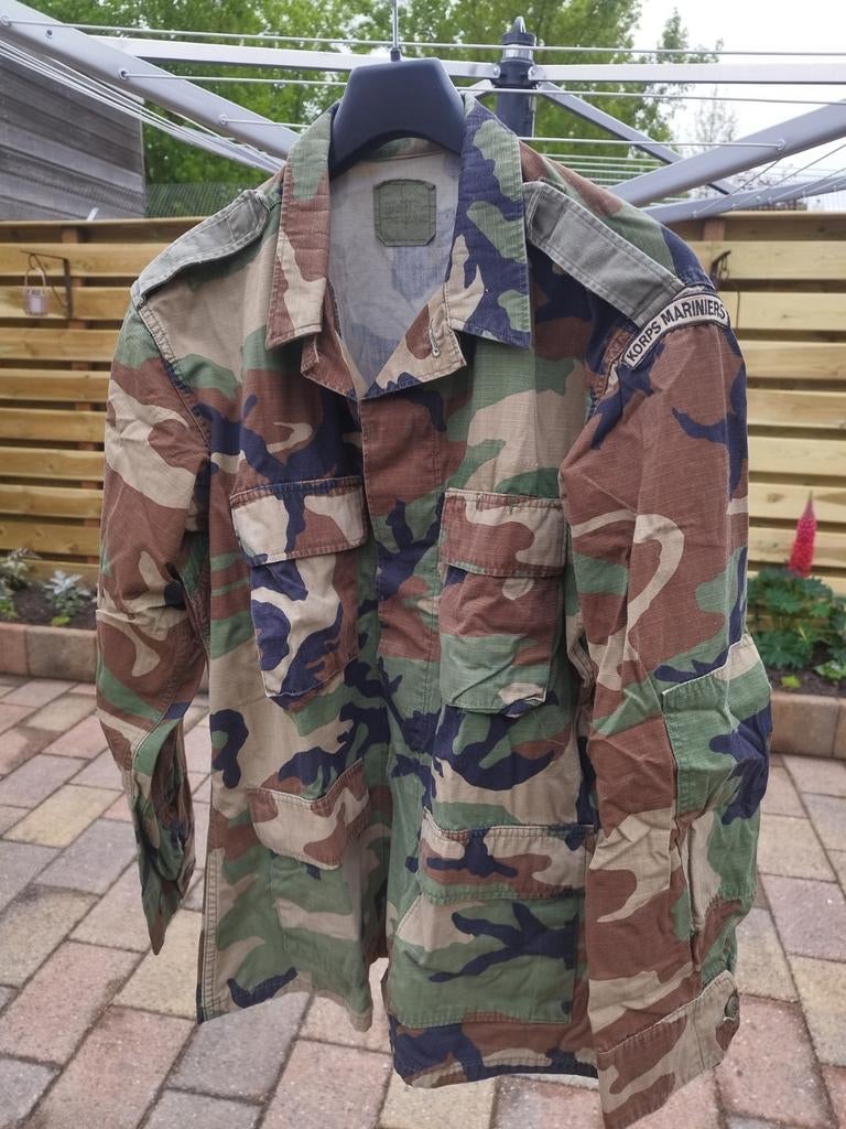 US Camouflage Jas met Korps Mariniers Patch, Ophalen of Verzenden, Marine, Amerika, Kleding of Schoenen