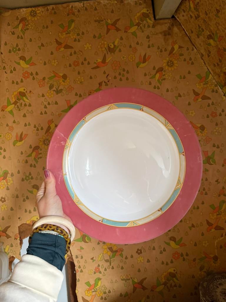 Partij vintage borden / partij horeca diner borden, Ophalen, Gebruikt, Glas, Bord(en)