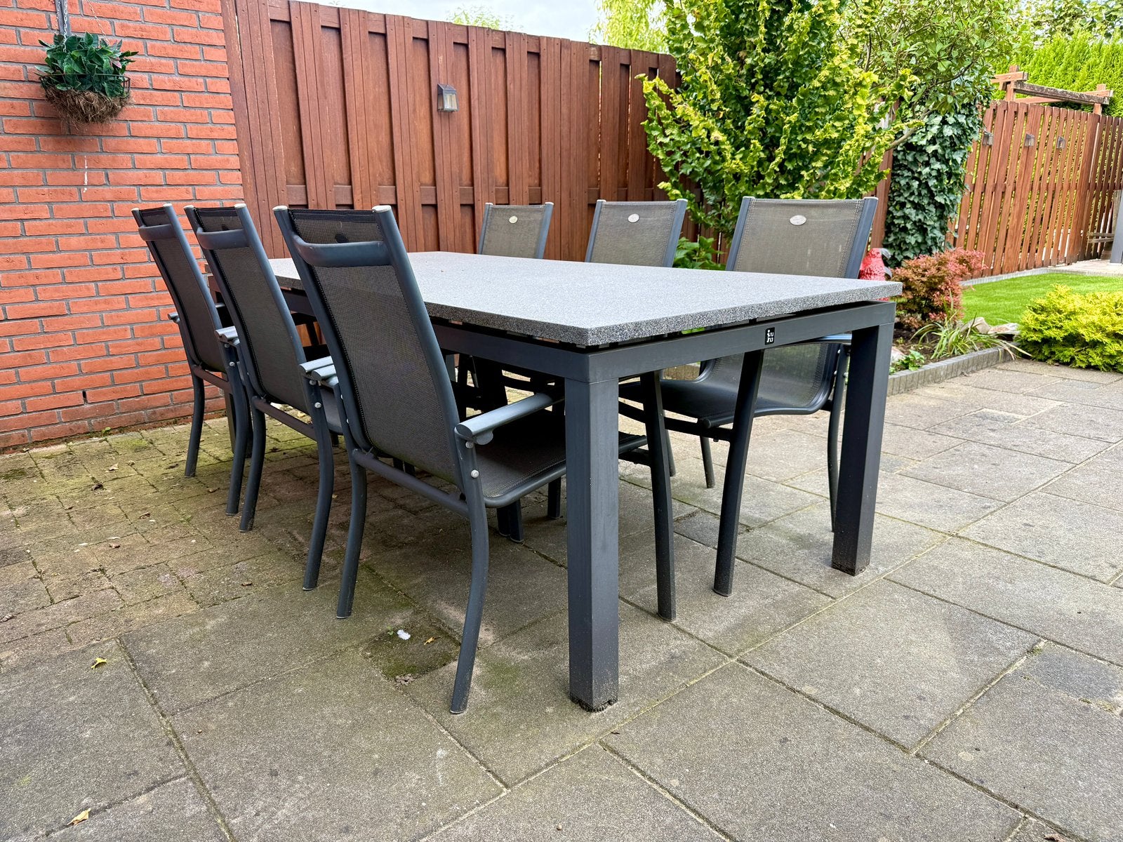 Tuinset (tafel en 6 stoelen), Ophalen, Zo goed als nieuw, Kunststof