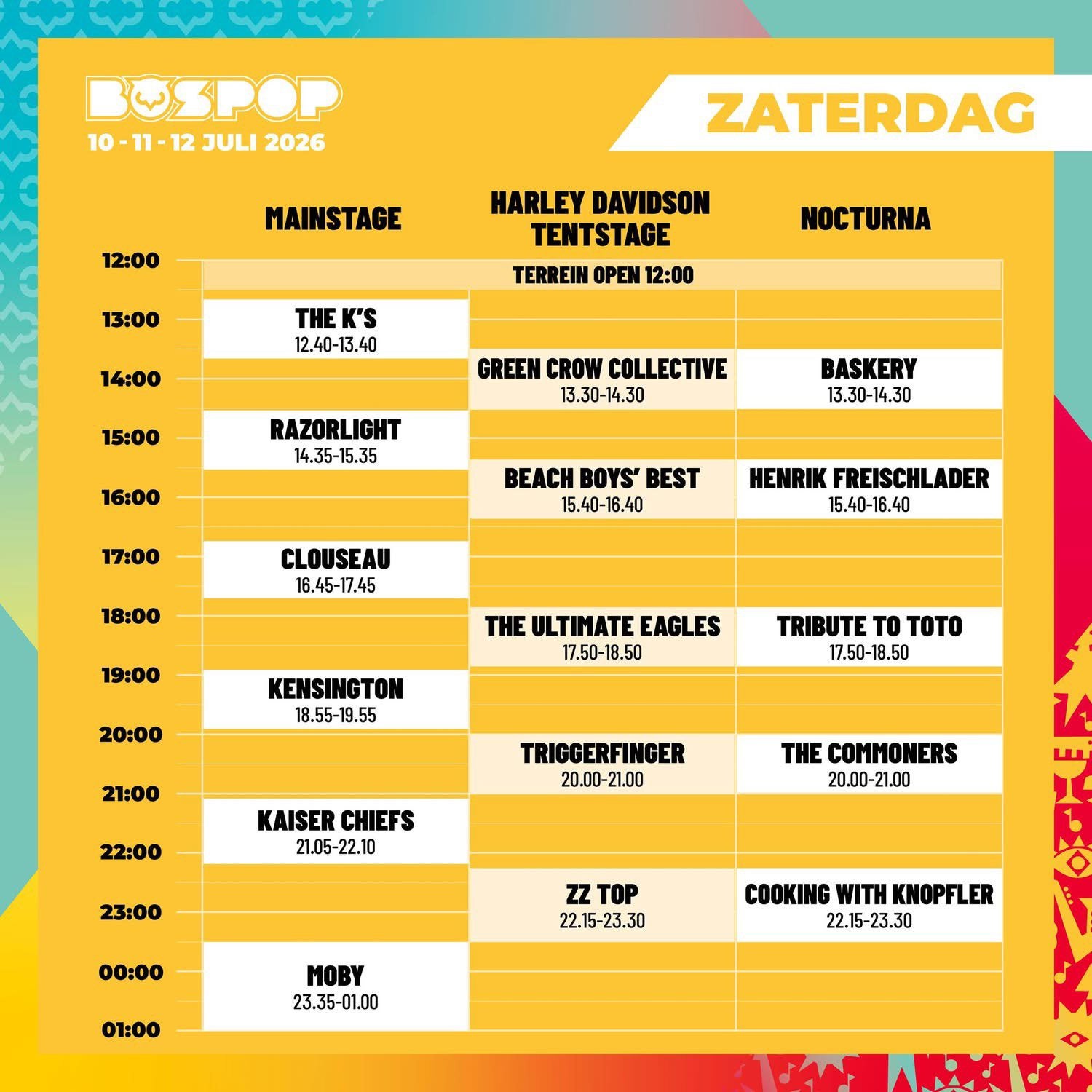 te koop 3 Bospop tickets  zaterdag 11 juli., Drie personen of meer