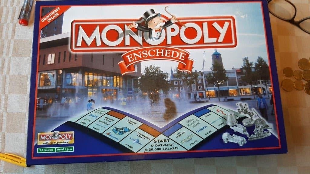 bordspel zgan Monopoly Enschede Monopolie 1e editie, Vijf spelers of meer, Ophalen of Verzenden, Zo goed als nieuw, Monopoly