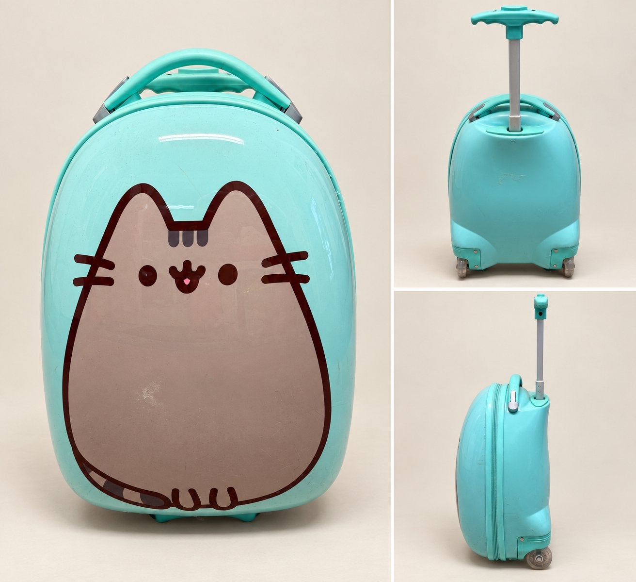 Pusheen kinderkoffer / trolley – turquoise, Gebruikt, 20 tot 30 cm, Minder dan 40 cm, Ophalen of Verzenden