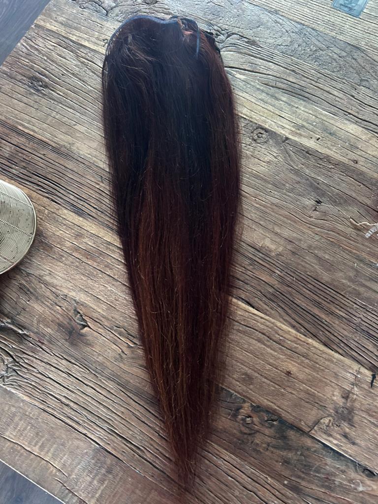 66 cm humain haar weave gemeerd, Ophalen of Verzenden, Zo goed als nieuw, Pruik of Haarverlenging
