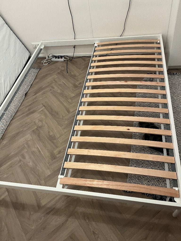 Ikea bedframe Vevelstad wit 160 x 200, Ophalen, Wit, Tweepersoons, Zo goed als nieuw