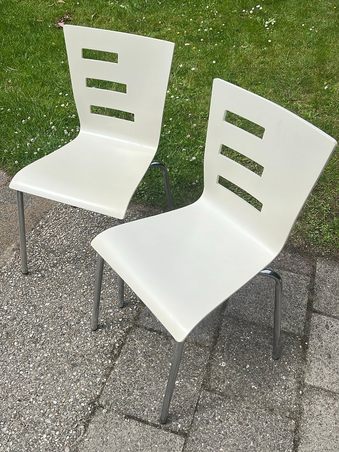 2 keuken stoelen, Ophalen, Gebruikt, Twee, Wit