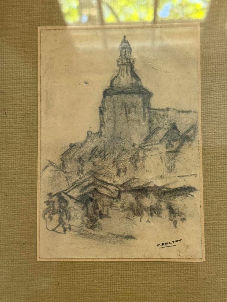 Tekenaar, grote Kerk, Dordrecht  Clemens Wolters, Ophalen of Verzenden