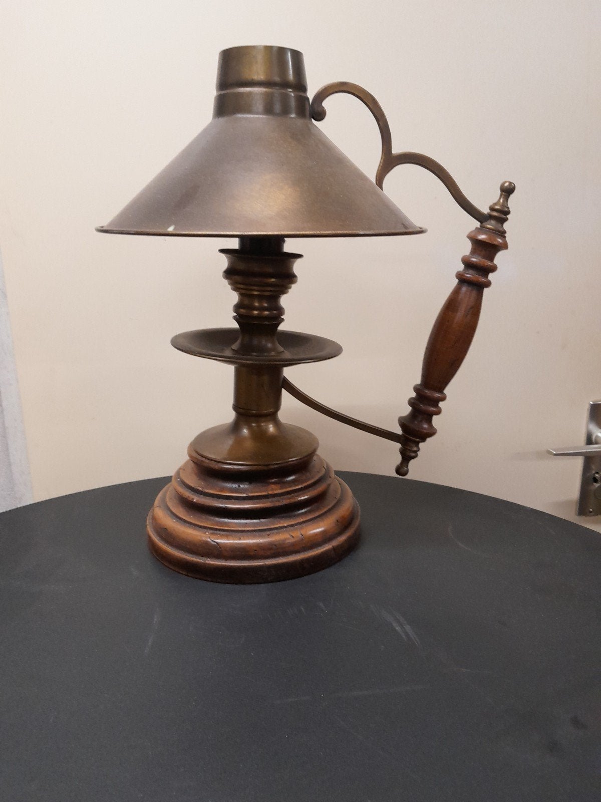 koperen lamp, Ophalen
