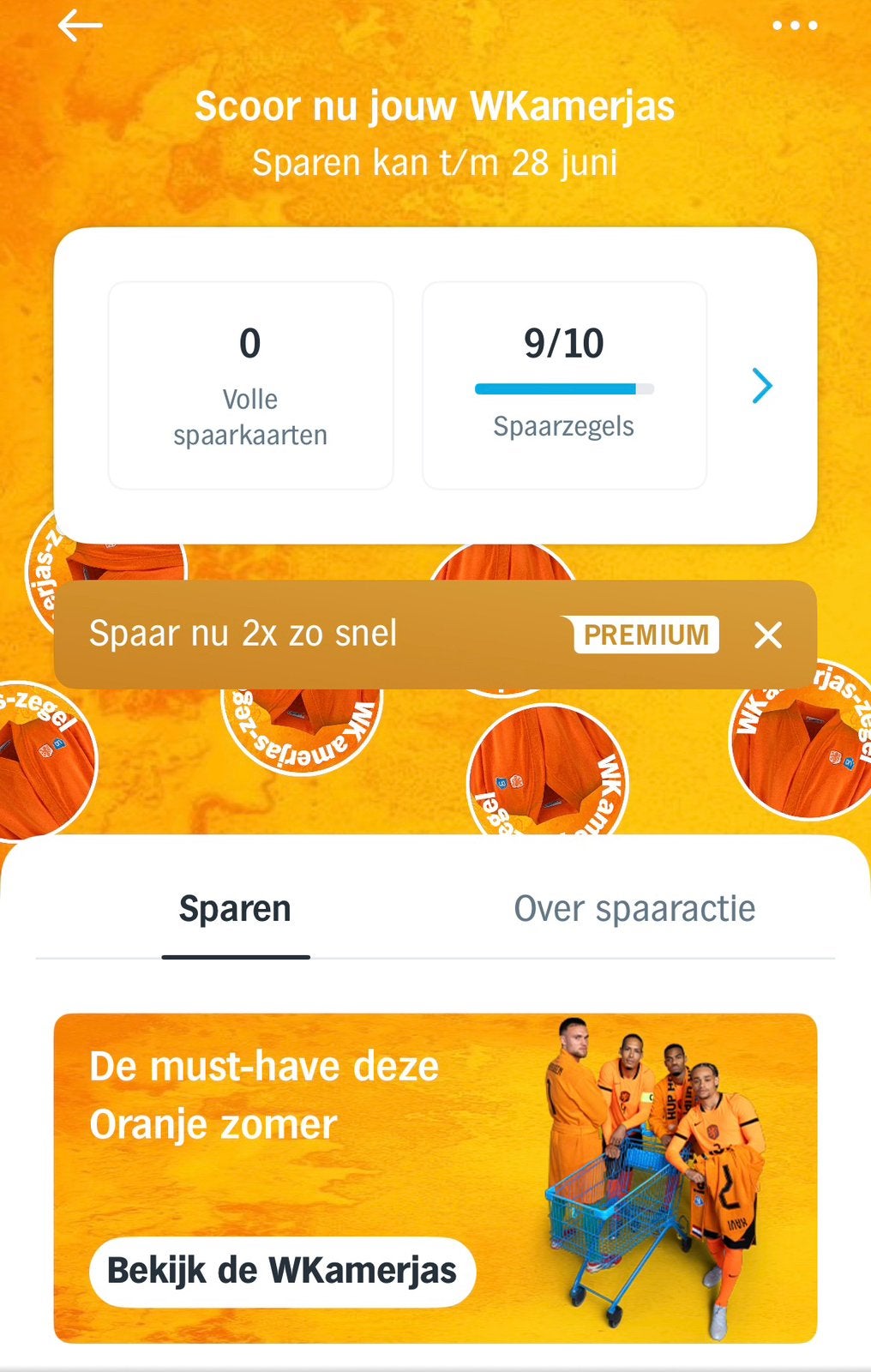9 digitale Wkamerjas zegels / AH / WK / Badjassen, Albert Heijn, Ophalen