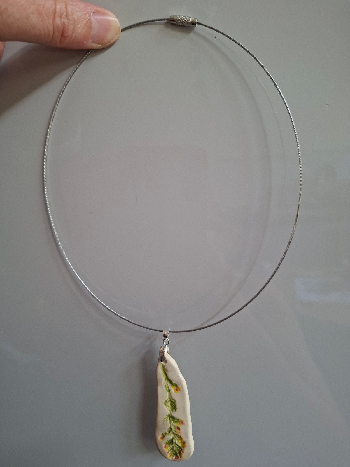 Unieke Handgemaakte Keramieken Hanger met Ketting, Ophalen of Verzenden, Nieuw, Overige materialen