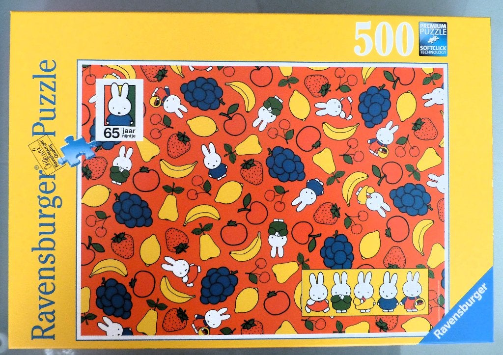 Ravensburger puzzel Fruitig Nijntje 500 stukjes, Ophalen, 500 t/m 1500 stukjes, Zo goed als nieuw, Legpuzzel