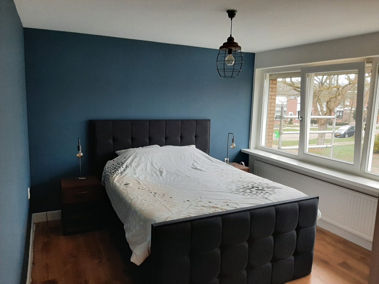 Swiss Sense Boxspring 210x160cm antraciet, zo goed als nieuw, Ophalen, 210 cm, Tweepersoons, Zo goed als nieuw