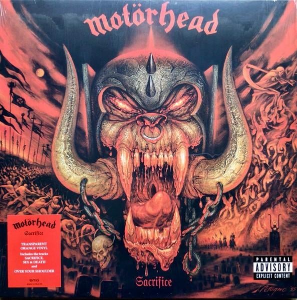 Motorhead - Sacrifice LP orange vinyl Heavy Metal 1995, 1990 - 1999, Ophalen of Verzenden, Inclusief binnenhoes, 12 inch