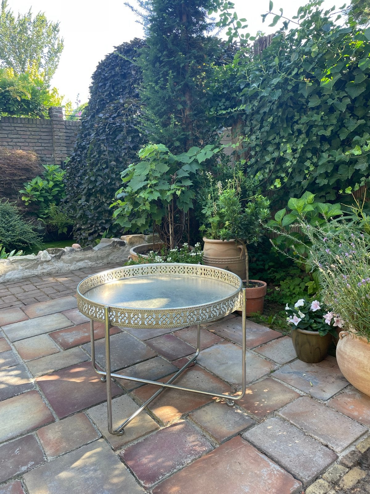 Salontafel Marrakech, 45 tot 60 cm, Gebruikt, Metaal of Aluminium, Rond