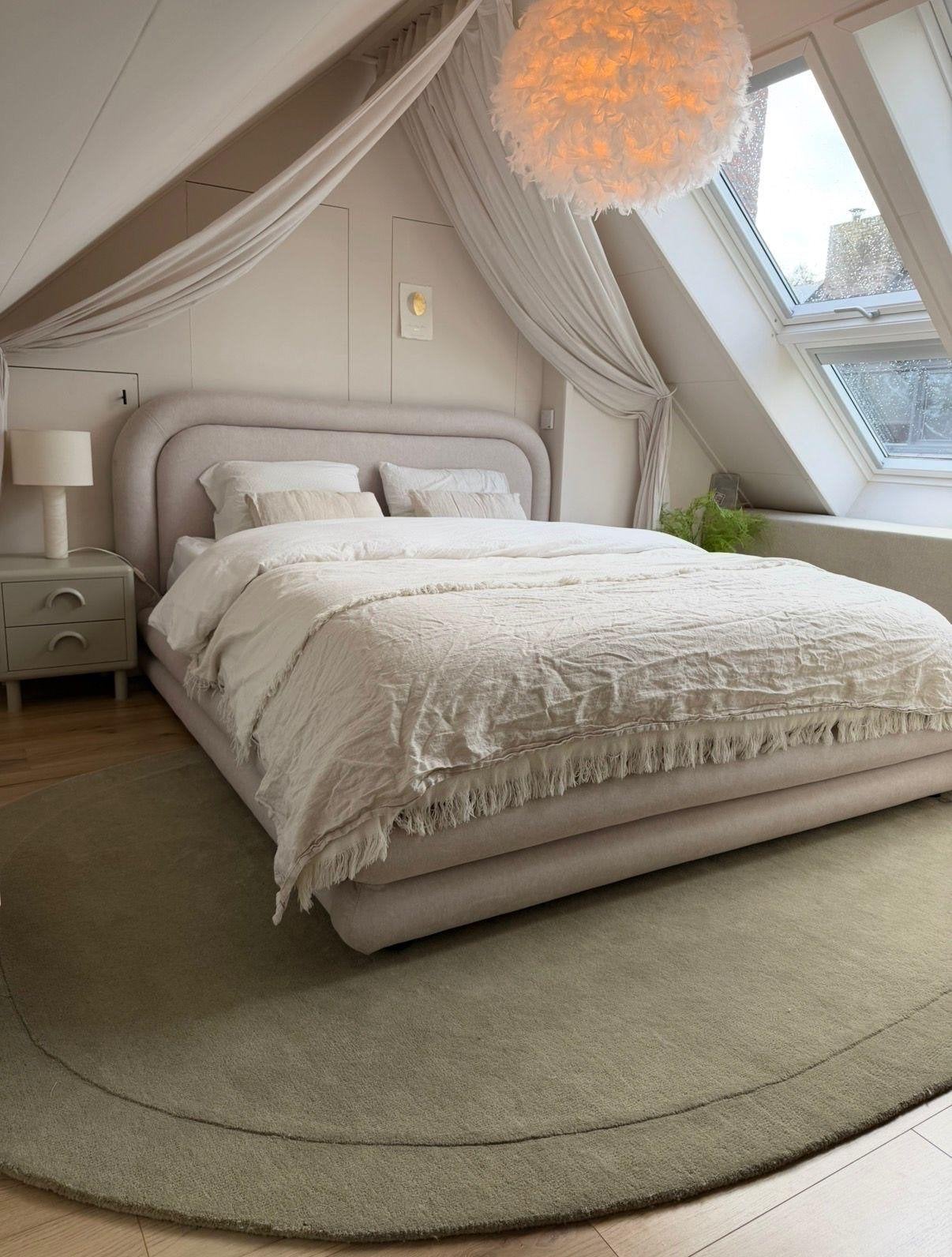 Beige Bedombouw 160x200 - Zo goed als nieuw, Huis en Inrichting, Beige, Tweepersoons, Ophalen of Verzenden, Zo goed als nieuw