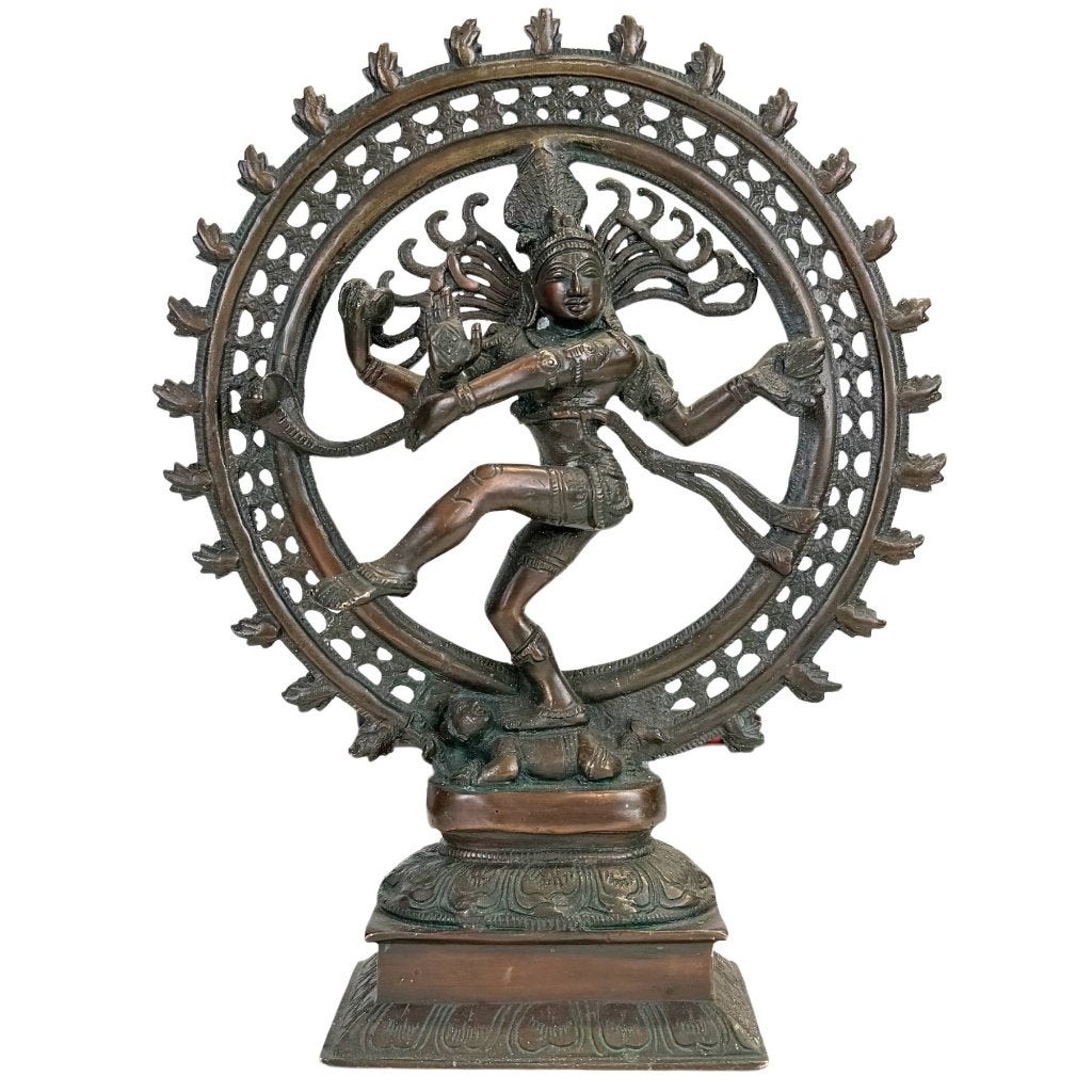 35 cm Bronzen Shiva Nataraja – India – 4 kg, Gebruikt, Ophalen of Verzenden, Oosters, Metaal