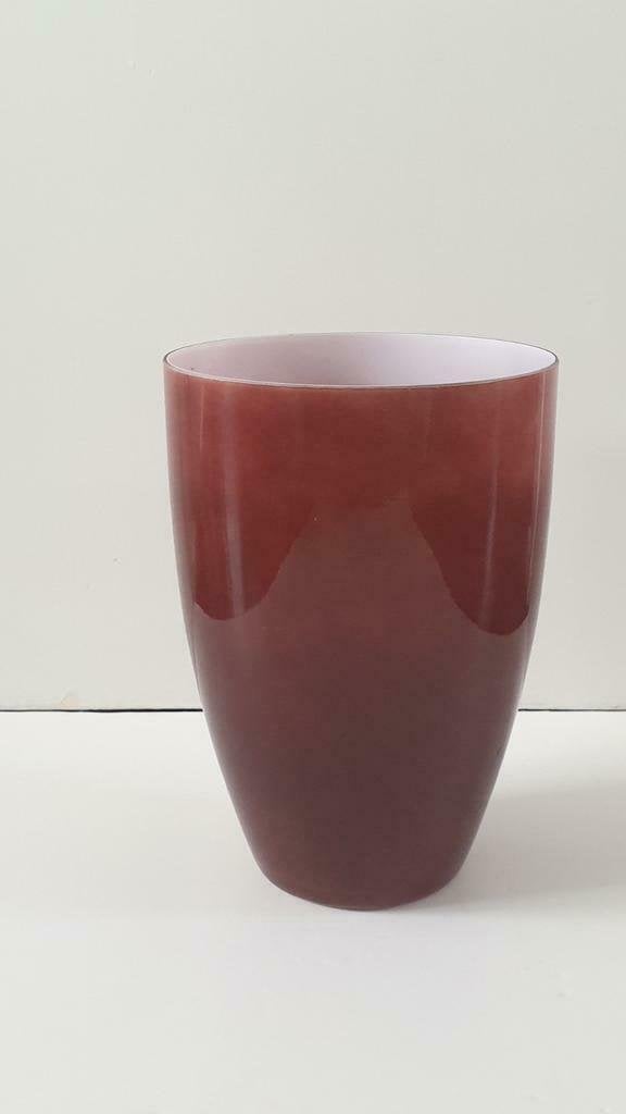 Rood bruine vaas, Ophalen of Verzenden, Zo goed als nieuw, Rood, Glas