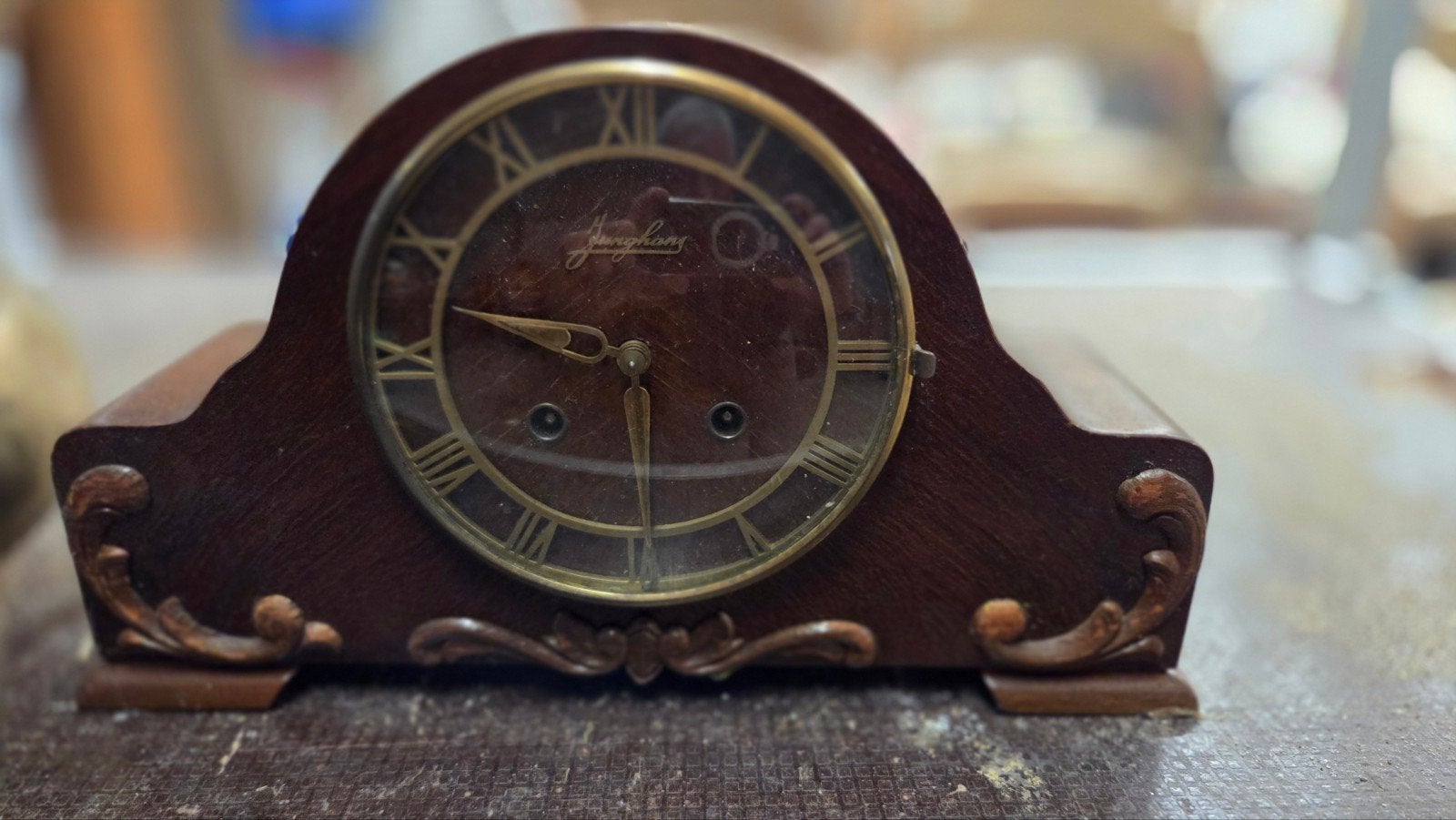 Antieke Junghans Tafelklok, Antiek en Kunst, Ophalen
