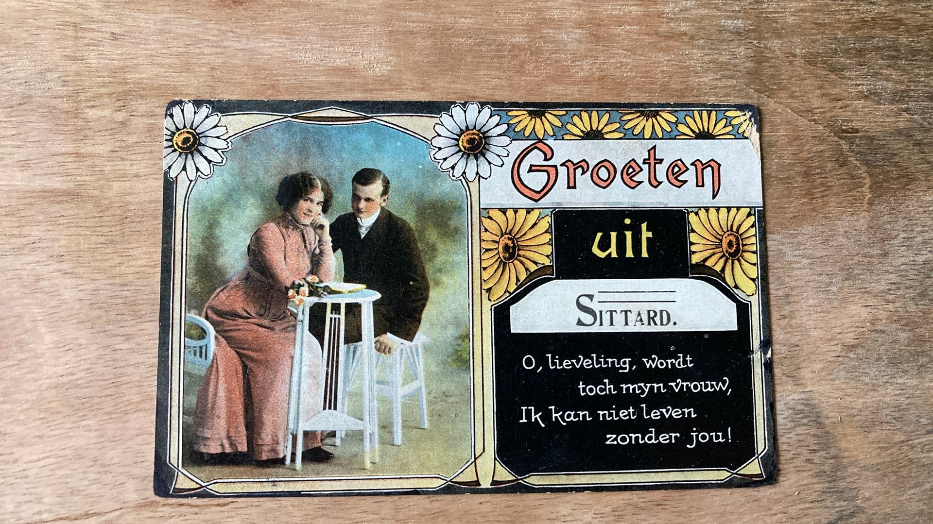 Oude ansichtkaart Groeten uit Sittard 1919 fantasie, Ophalen of Verzenden, Voor 1920, Gelopen, Limburg