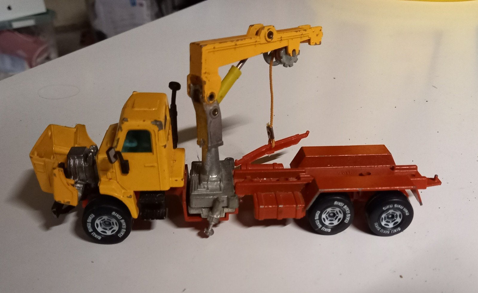 Vintage  Siko Kraanwagen met Oplegger, Ophalen of Verzenden, Gebruikt