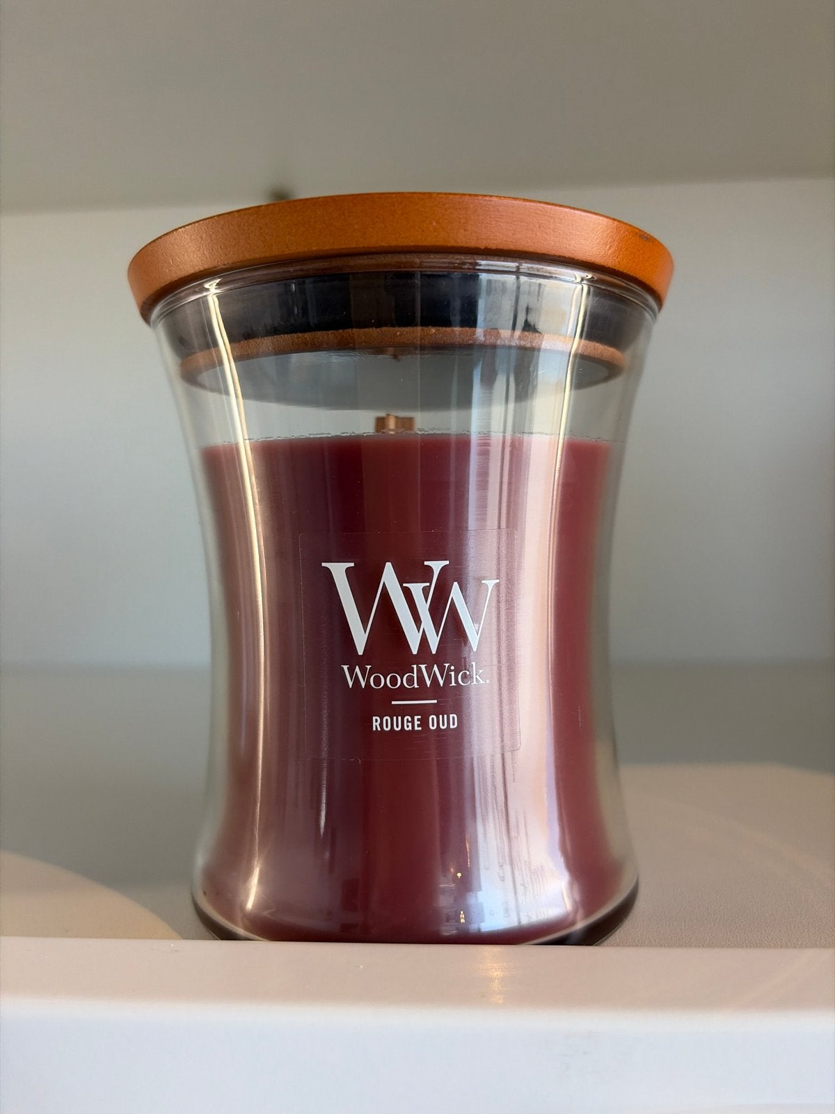 Woodwick Rouge Oud Kaars - Geurkaars, Woodwick, Ophalen of Verzenden, Kaars, Rood