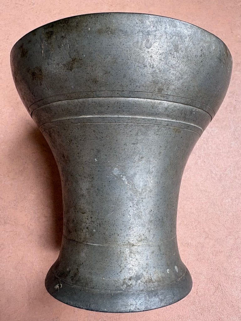Fraaie antieke tinnen vaas, Ophalen of Verzenden