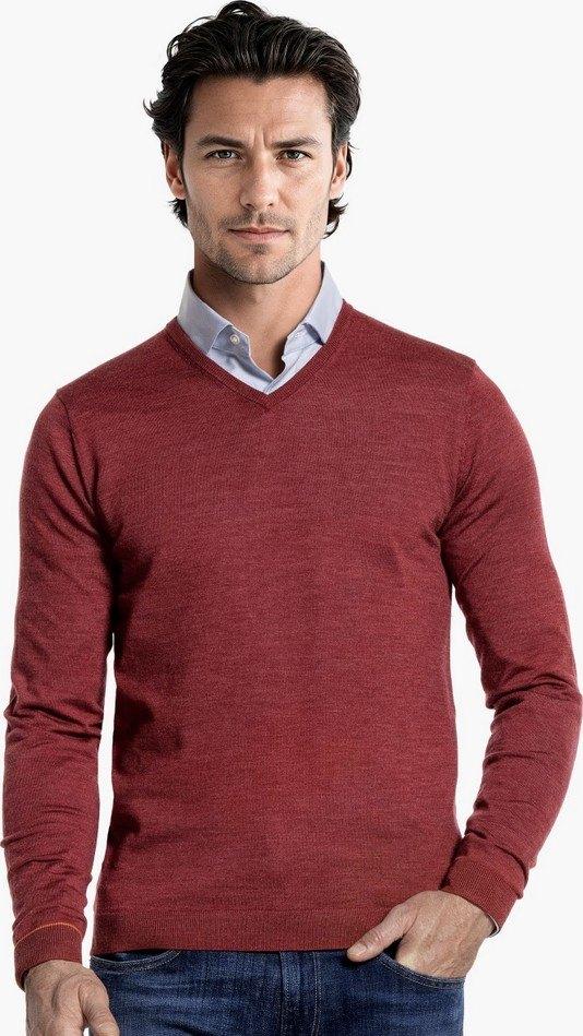 Joe Merino - vhals - L - rood - nieuwstaat, Kleding | Heren, Truien en Vesten, Maat 52/54 (L), Joe Merino, Ophalen of Verzenden