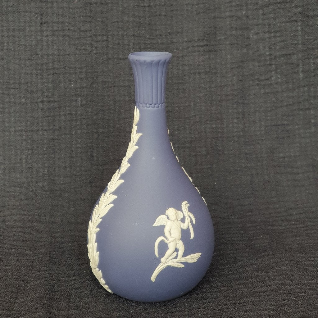 Vintage Wedgwood blauwe jaspis vaasje, Ophalen of Verzenden