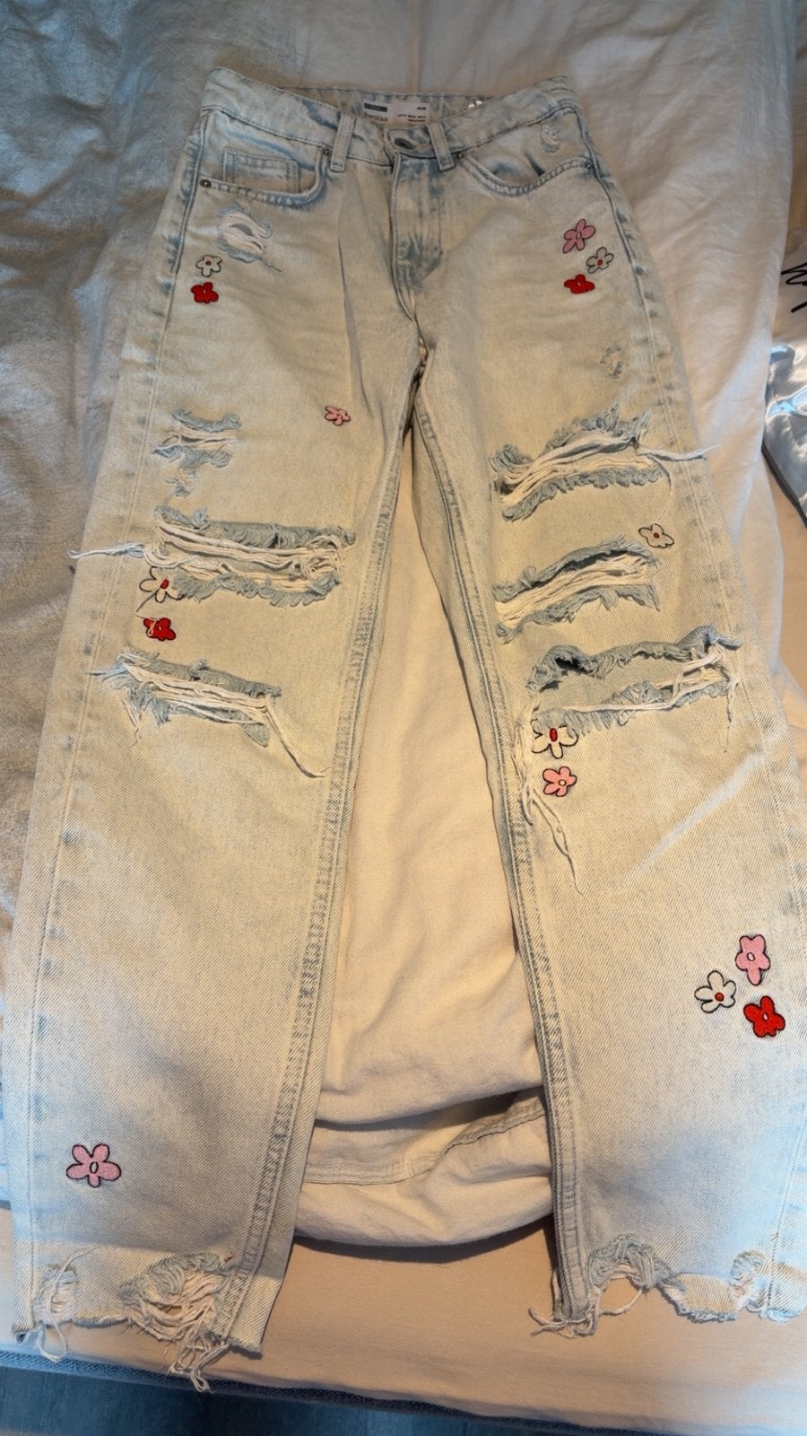 Spijkerbroek Bershka, Kleding | Dames, Spijkerbroeken en Jeans, Ophalen of Verzenden, Zo goed als nieuw, Blauw, W28 - W29 (confectie 36)