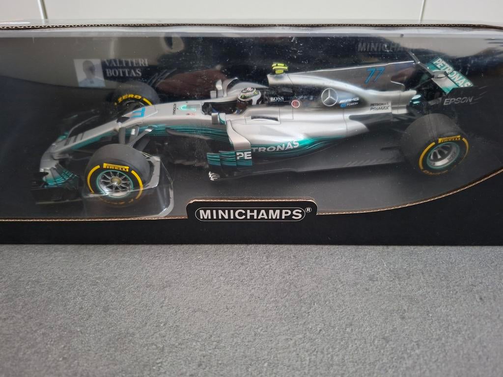 Mercedes F1 W08 Bottas 2017 Minichamps 1:18, Ophalen of Verzenden, Nieuw, Auto, MiniChamps